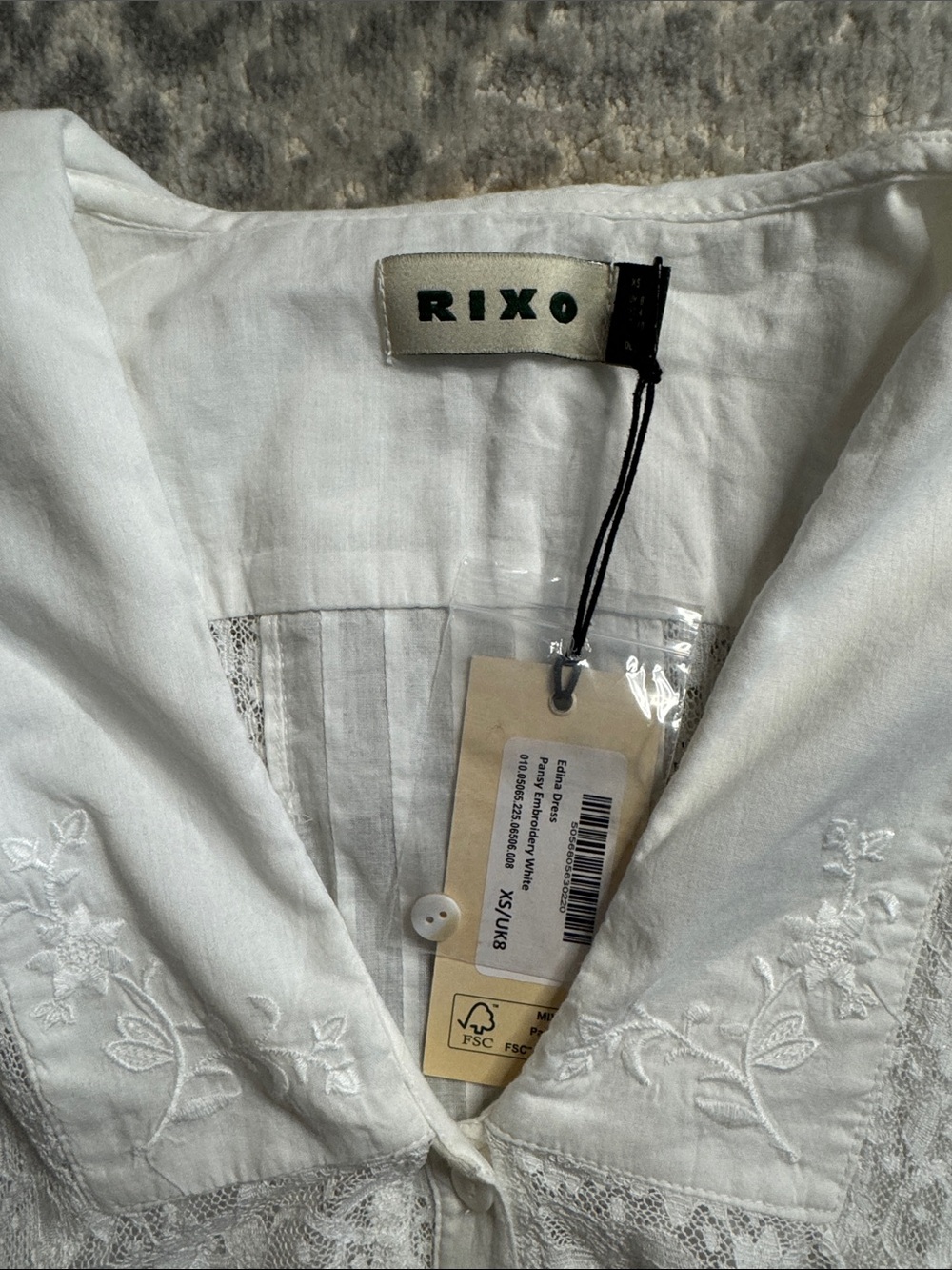 RIXO White Lace-Trim Button-Front Maxi Dress - Picture 2 of 4
